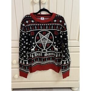 Hail Santa Ugly Christmas Holiday Joke Sweater NEW Size Medium